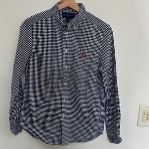 Ralph Lauren Kids Navy and White Checkered Shirt